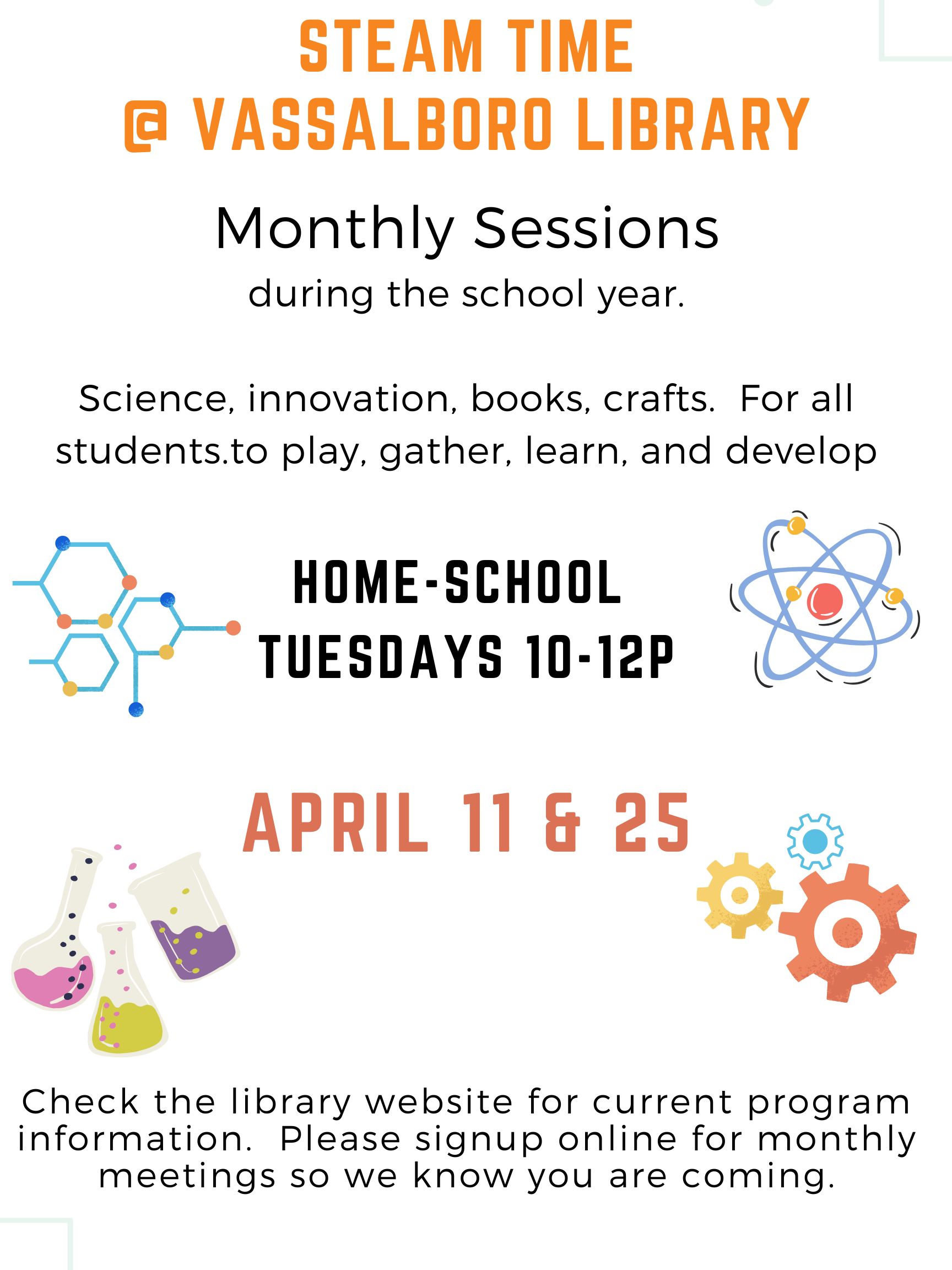 STEAM TIME January 2024 • Vassalboro Public Library