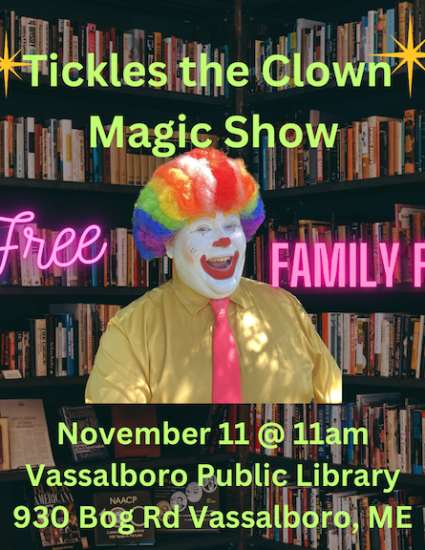 Tickles the Clown at Vassalboro Public Library