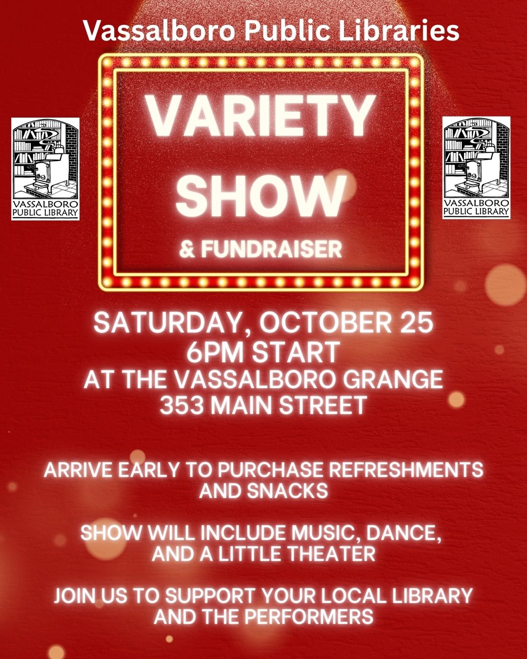 Variety Show, October 25 at the Vassalboro Grange