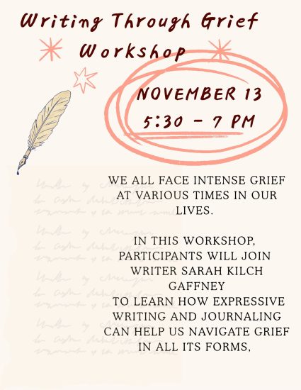 Writing through Grief, November 13, 2026